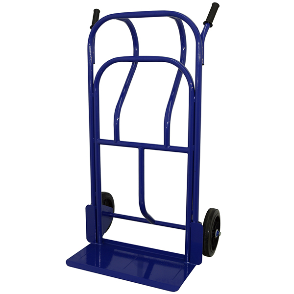 Тележка двухколесная КГУ-300 усиленная колеса D-250 литая резина чугунный обод