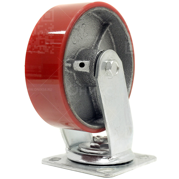Колесная опора d150 поворотное, чугун. обод, полиуретан SCP 63 г\п 360 кг (8)