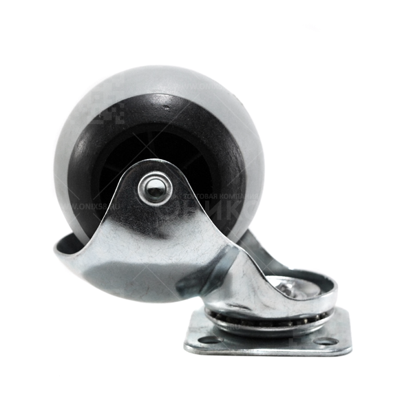 Колесо мебельное d 50 шарик поворотное серая резина  5005050 г\п 30 кг