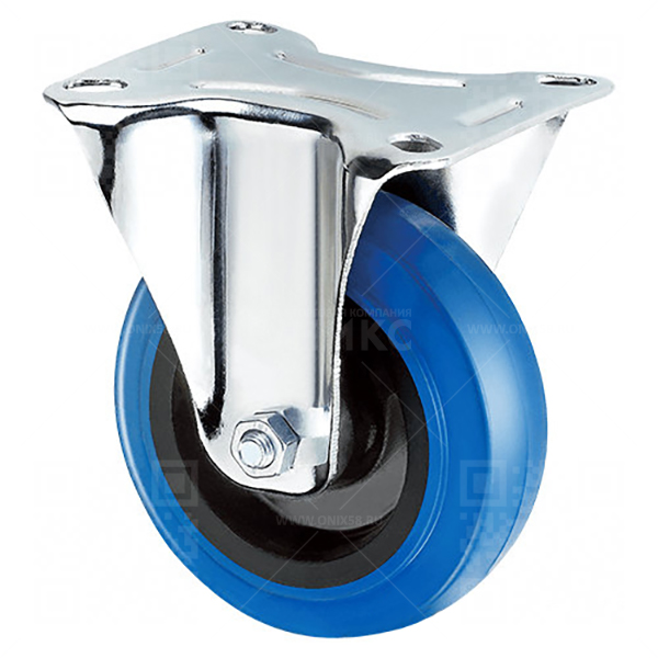 Колесная опора d125 неповоротное FRCL 54 синяя резина г\п 185 кг (28)