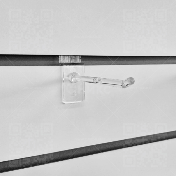 Крючок для экономпанели пластиковый 150мм, прозрачный FP291