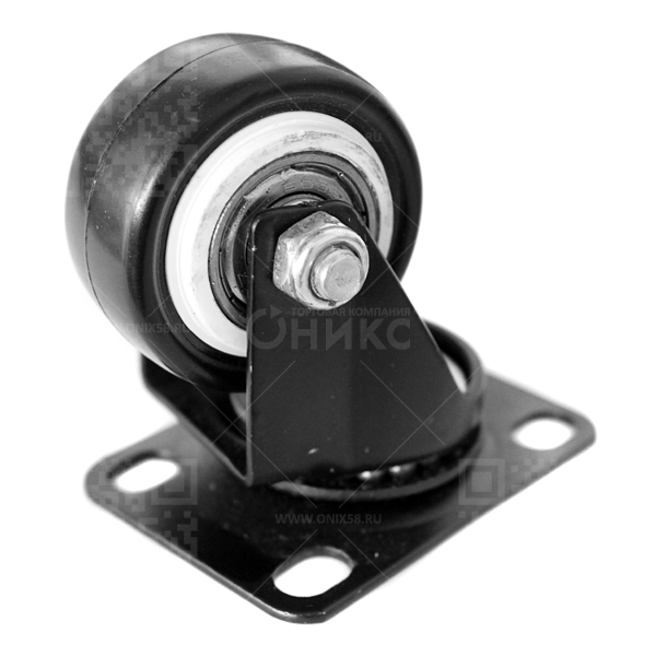 Колесная опора d40 поворотная SCg(М) 40мм черная резина г\п 35 кг.  4053040