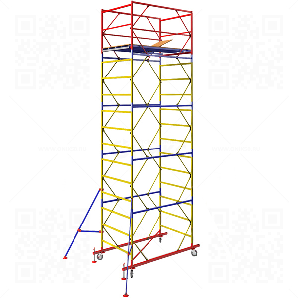 Вышка тура ВСР-3  (6,4м), площадка 1,2*1,6м, высота 6,4м., высота рабочей площадки 5,3м.