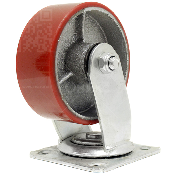 Колесная опора d125 поворотное, чугун. обод, полиуретан SCP 55 г\п 280 кг (10)