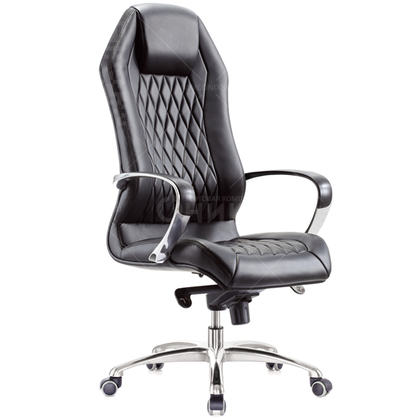 Кресло руководителя Бюрократ AURA/BLACK черный кожа крестовина алюминий