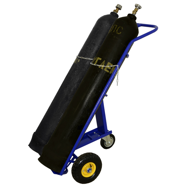 Тележка двухколесная ГБ 2 для 2 баллонов колеса D-250 пневмо красный обод PR 1804(20) + D-160