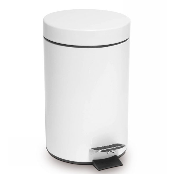 Урна педальная 30 л. белая
