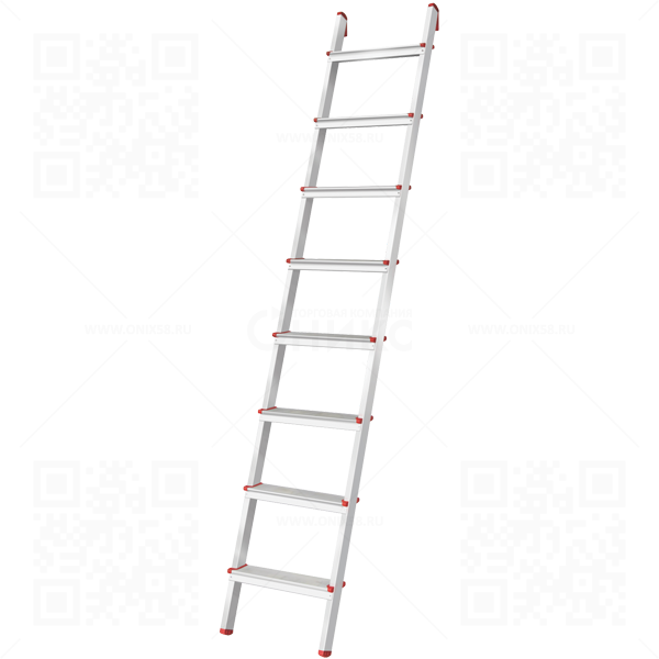 Лестница односекционная 8 широких ступеней, NV3170, 2,32м. до 150кг. алюминиевая