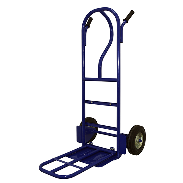 Тележка двухколесная КГ-250 П с доп. платформой, колеса D-250 пневмо желтый обод  PR 1800(20)Ж