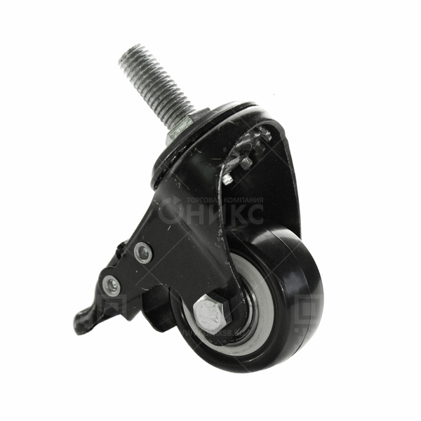 Колесная опора d40 болтовое крепление с тормозом SCtgb(М) 40мм черная резина г\п 35 кг.  4064040 М10