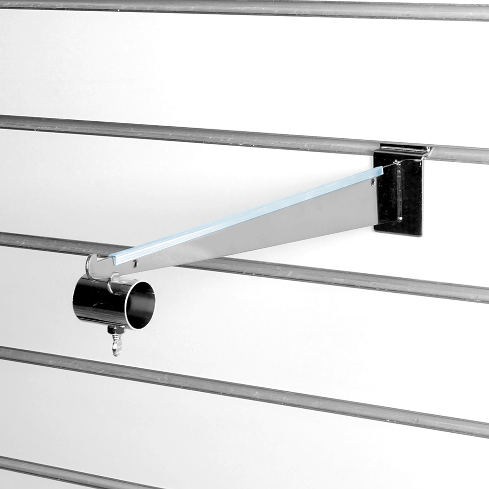 Кронштейн для полки с кольцом для трубы d=25мм, длина 350мм хром  A219c 