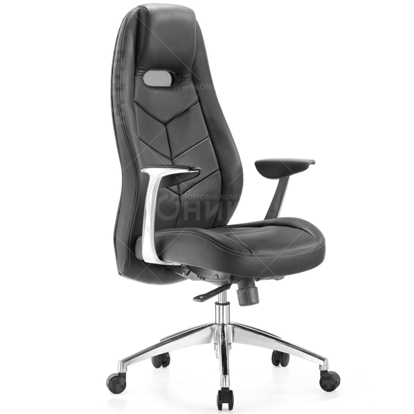 Кресло руководителя Бюрократ ZEN/BLACK черный кожа крестовина алюминий