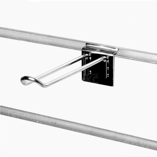 Еврокрючок для эконом панели двойной 150мм, d.5мм, хром A301c 