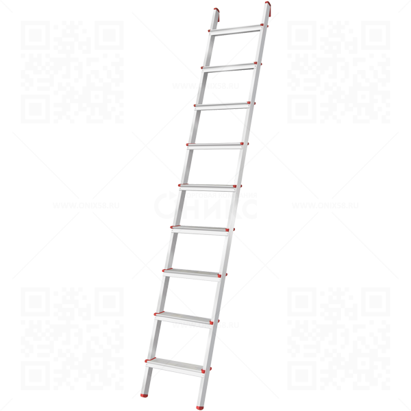 Лестница односекционная 9 широких ступеней, NV3170, 2,59м. до 150кг. алюминиевая