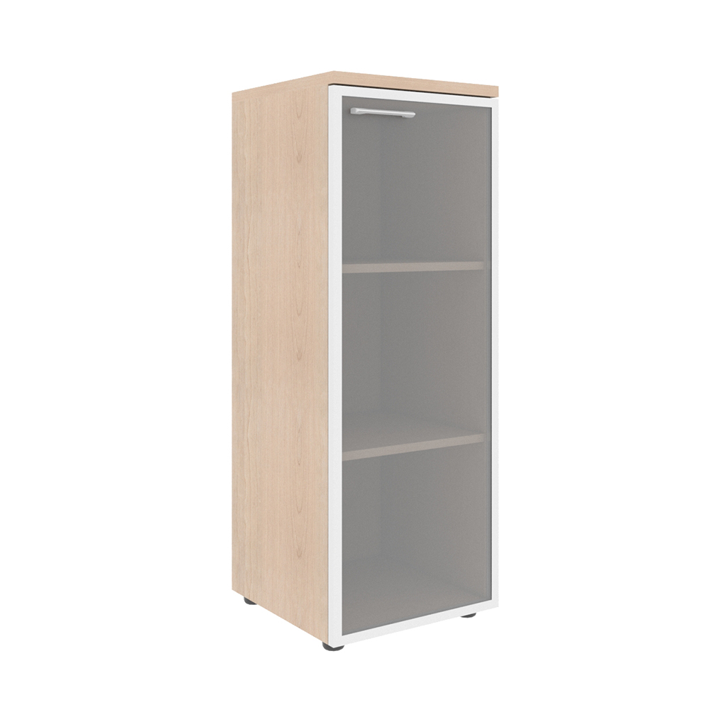 Шкаф XMC 42.7(R) Правый колонка со стеклянной дверью в алюминиевой раме и топом Белый 432х432х1190 XTEN (НАБОР)