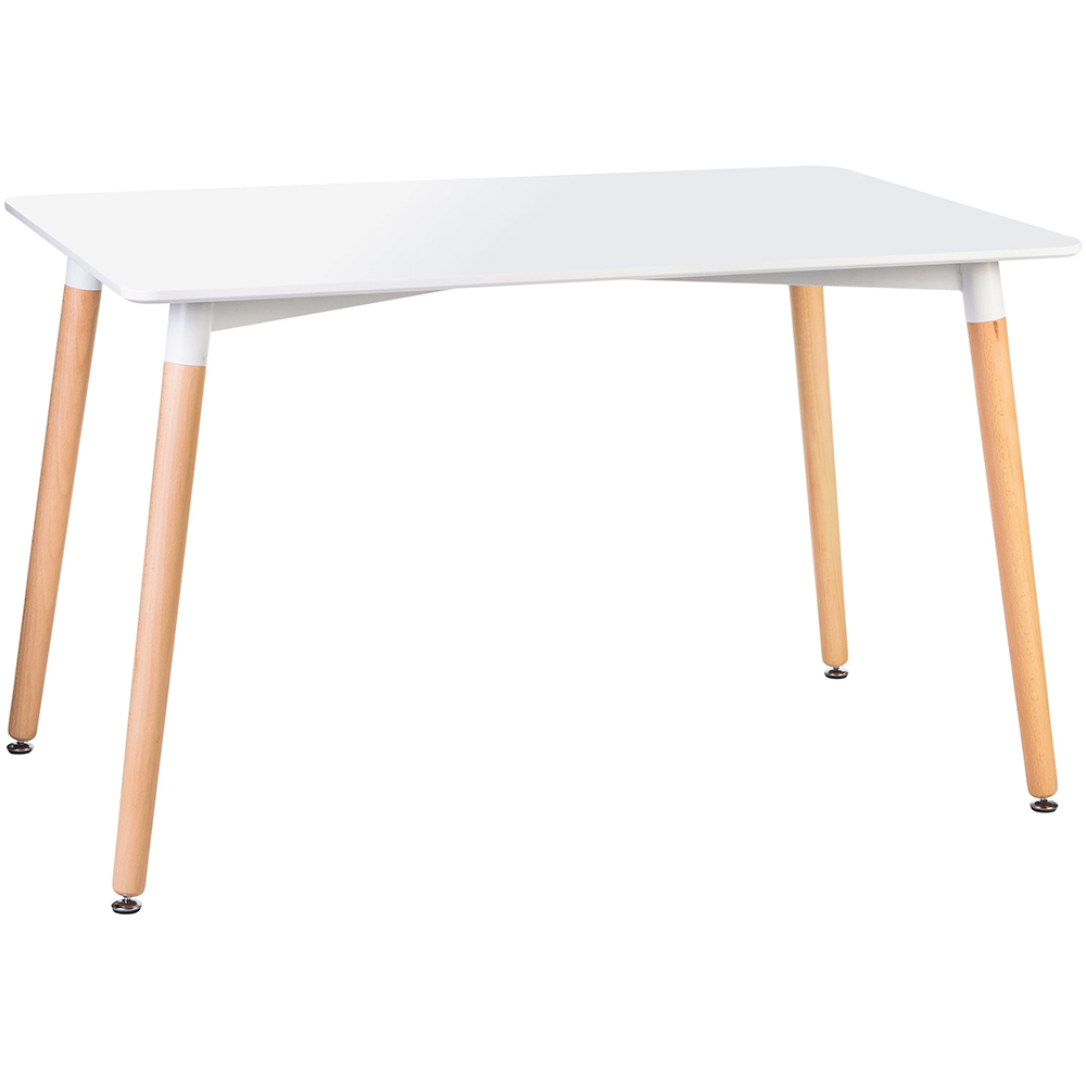 Стол обеденный SERRA WIDE LMZL-TD-104 ножки бук, столешница белая 
