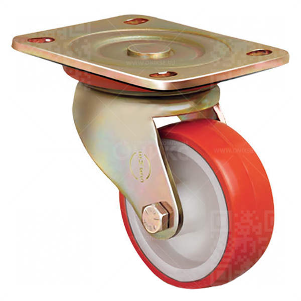 Колесная опора d200 поворотная, полиуретан. обод нейлон ED01 ZBР 200 (Турция) г\п 900 кг