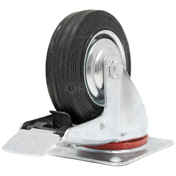 Колесная опора d100 поворотная с тормозом SCB 42 г\п 70 кг (38)