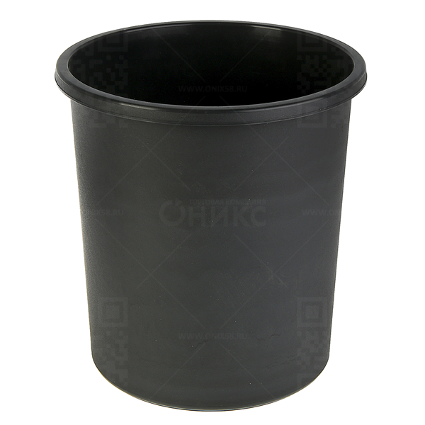 Корзина для бумаг 18л., цельная, черная KP41