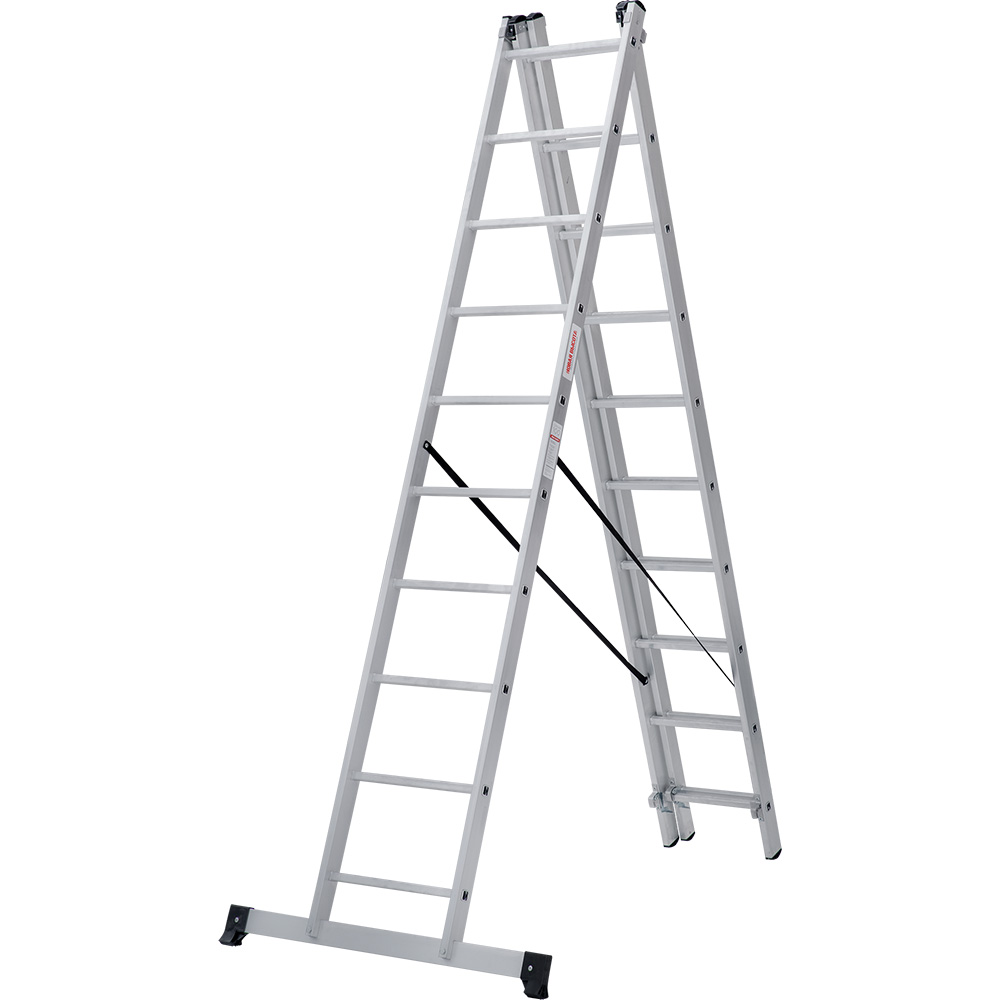 Лестница трехсекционная 3x10 ступеней, NV1230, 6,31м. алюминиевая