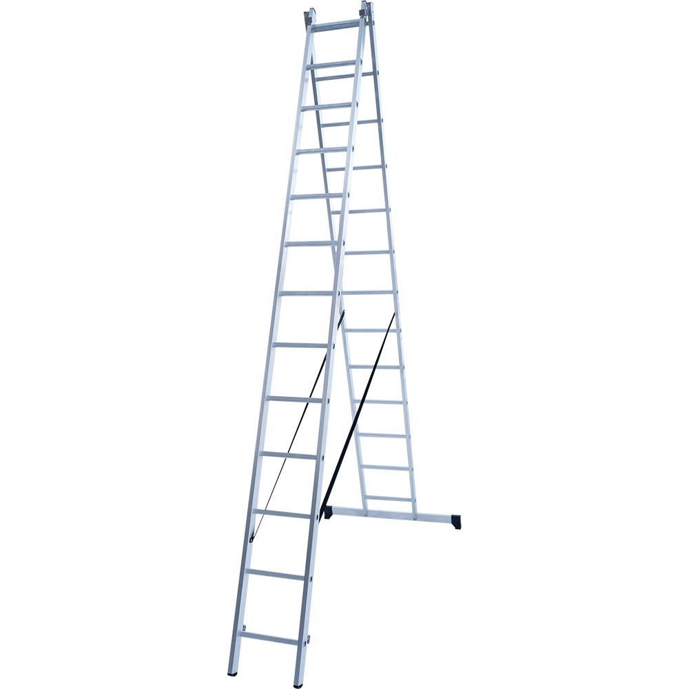 Лестница двухсекционная 2x13 ступеней, NV1220, 6,05м. алюминиевая