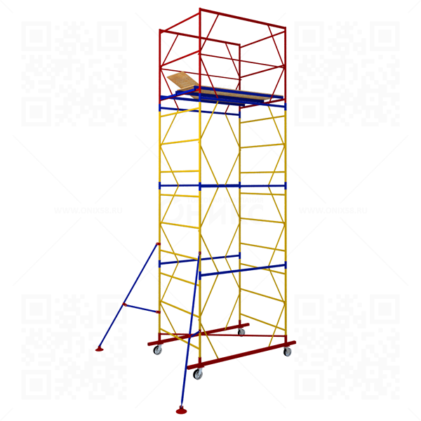 Вышка тура ВСР-3  (5,1м), площадка 1,2*1,6м, высота 5,1м., высота рабочей площадки 4,0м.
