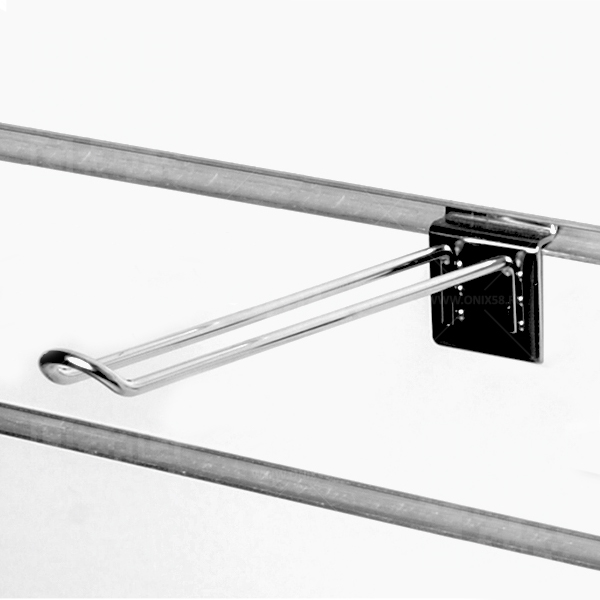 Еврокрючок для эконом панели двойной 200мм, d.5мм, хром A302c 