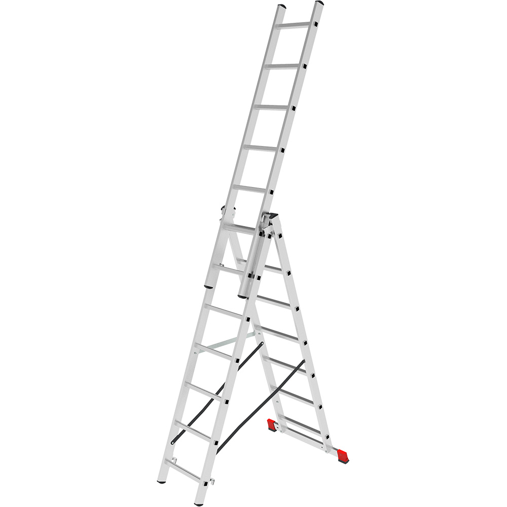 Лестница трехсекционная 3x7 ступеней, NV2230, 4,47м. алюминиевая