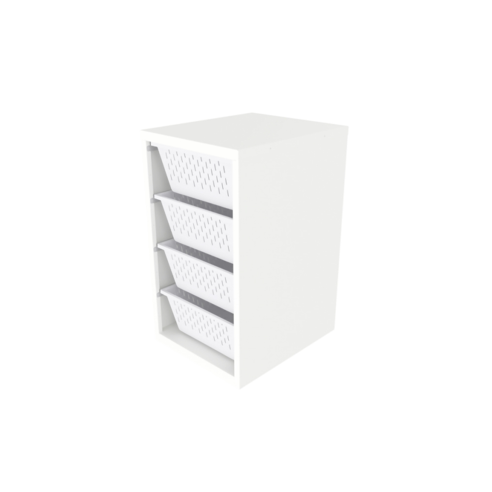 GS Шкаф металлический 4 пластиковых корзины,  492*585*866h 