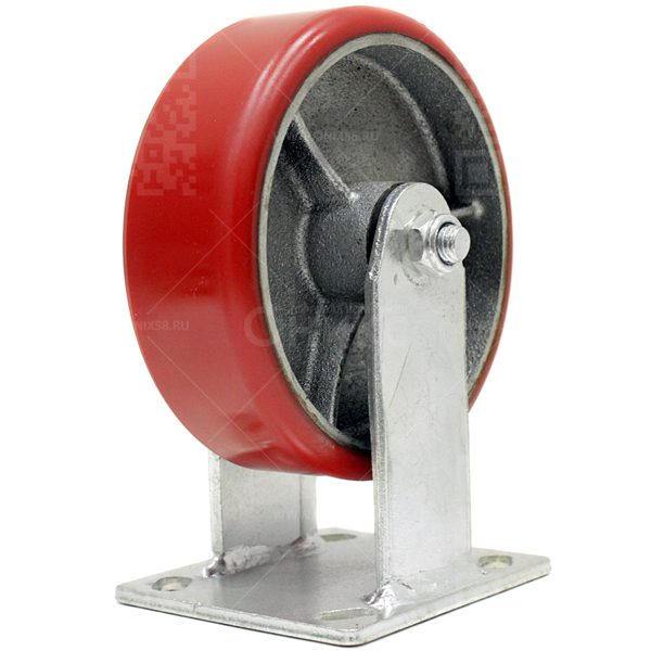 Колесная опора d150 неповоротное, чугун. обод, полиуретан FCP 63 г\п 360 кг (8)