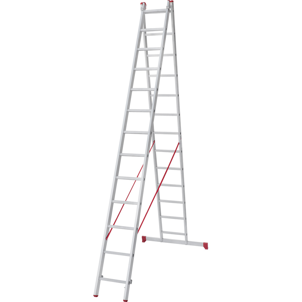 Лестница двухсекционная 2x13 ступеней, NV2220, 6,00м. алюминиевая