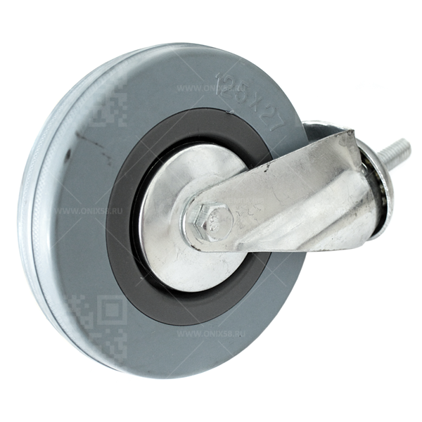 Колесная опора d125 болтовое крепление SCtg 55 серая резина г\п 100 кг