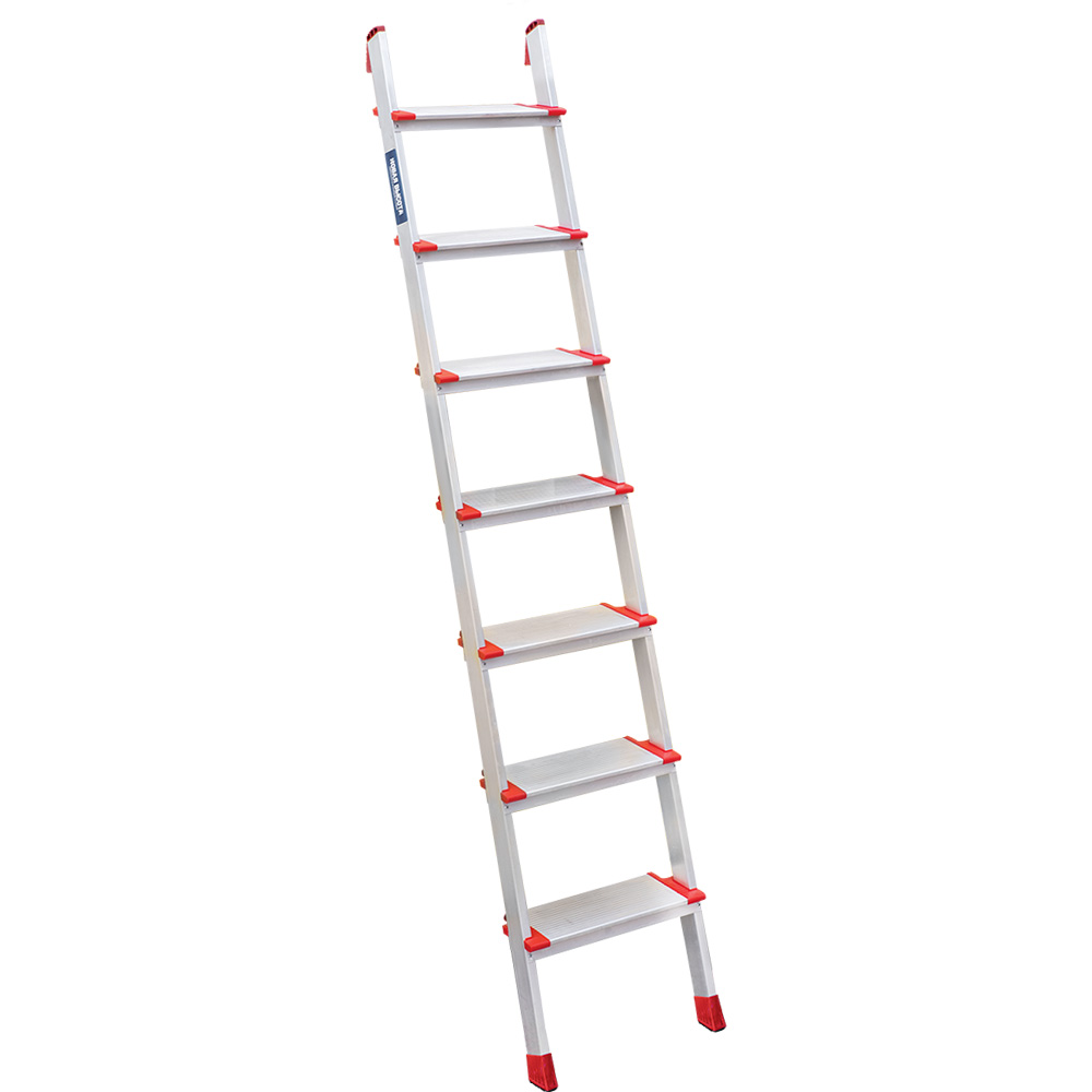 Лестница односекционная 7 широких ступеней, NV3217, 2,05м. до 150кг. алюминиевая