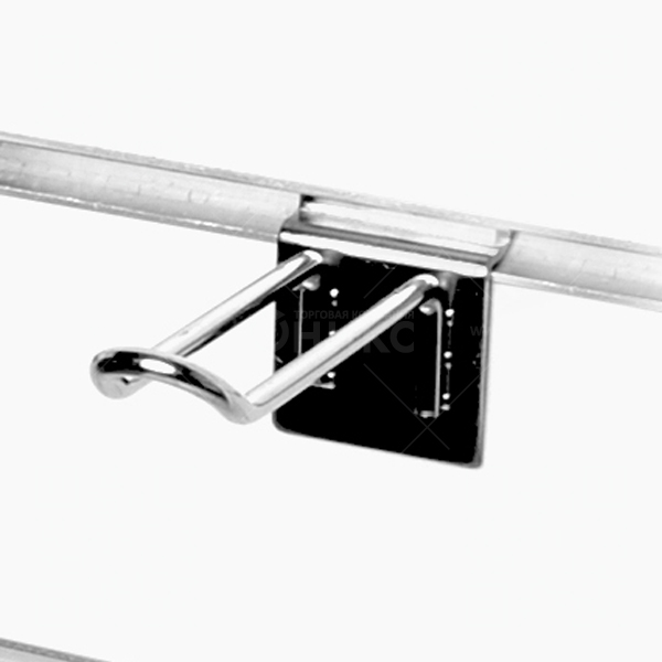 Еврокрючок для эконом панели двойной 100мм, d.5мм, хром A300c 