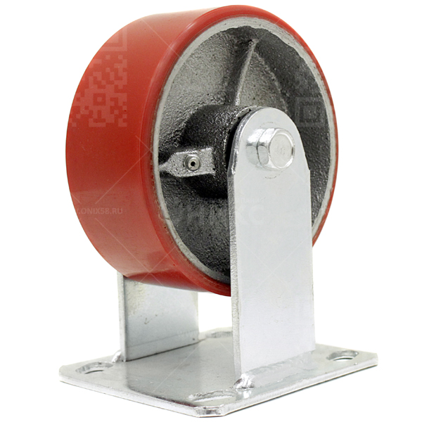 Колесная опора d125 неповоротное, чугун. обод, полиуретан FCP 54 г\п 280 кг (10)