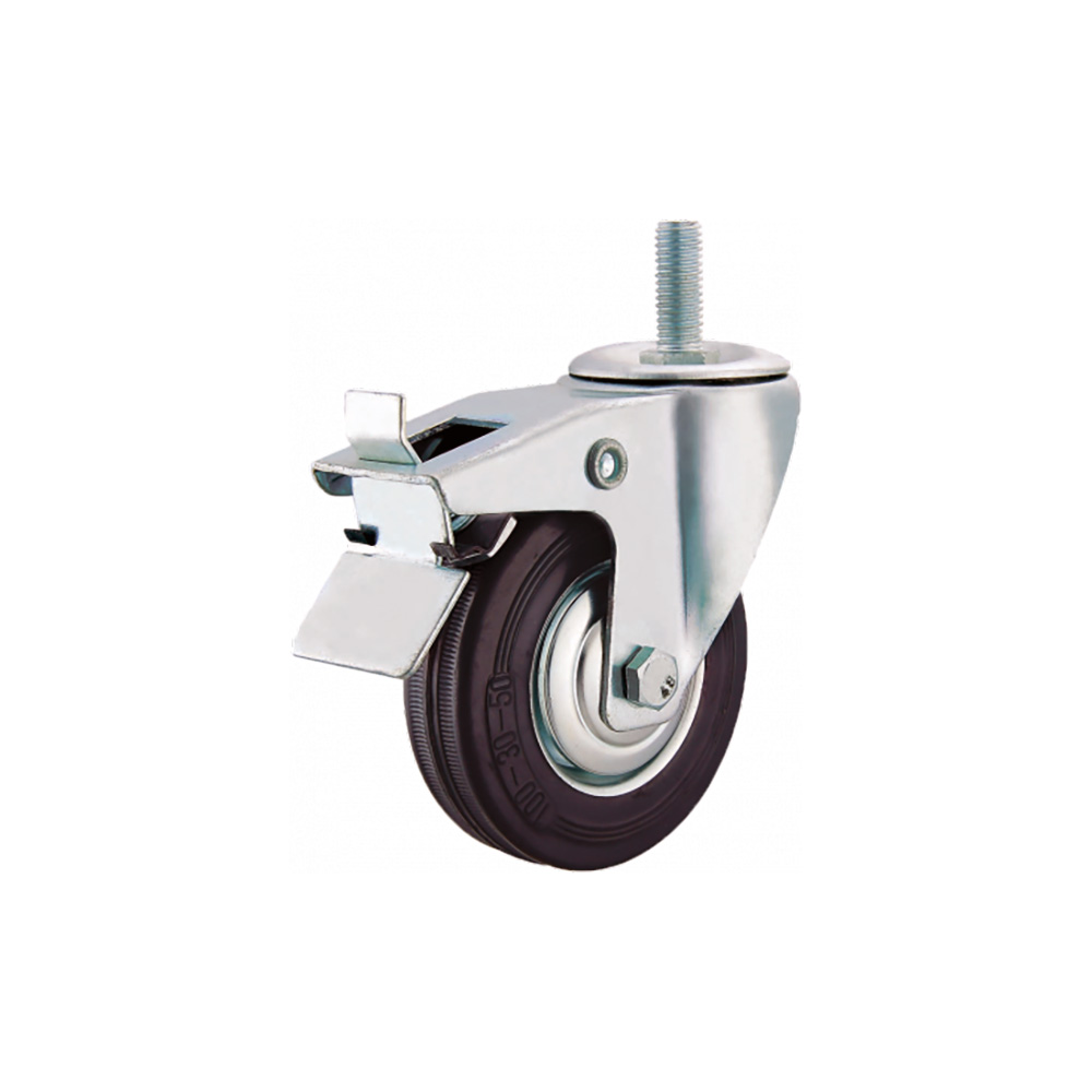 Колесная опора d100 болтовое крепление с тормозом М12 SCtb 42 г\п 70 кг