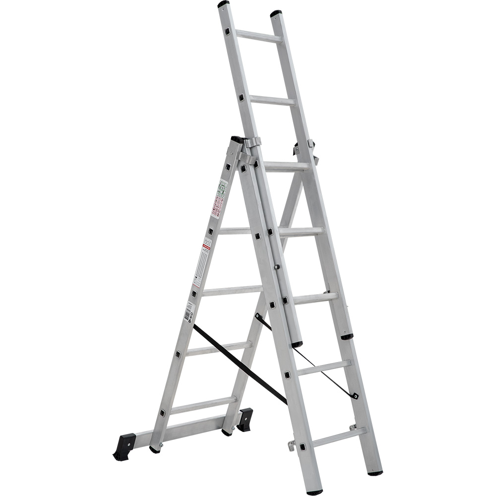 Лестница трехсекционная 3x5 ступеней, NV1230, 2,90м. алюминиевая
