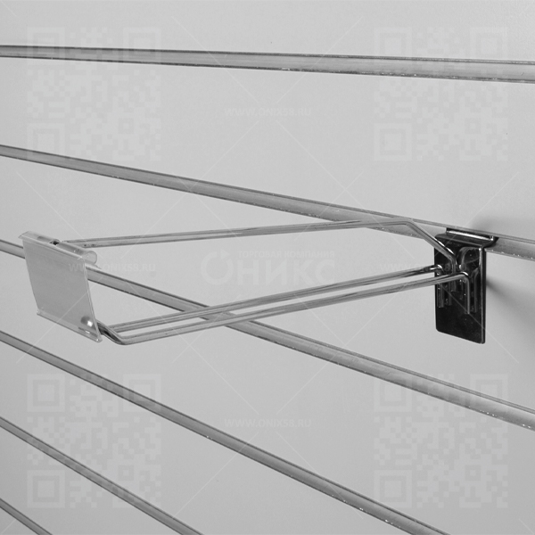 Еврокрючок для эконом панели двойной под ценникодержатель 150мм, d.5мм, хром F326  