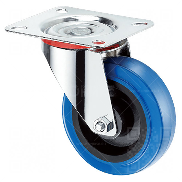 Колесная опора d160 поворотная SRCL 63 синяя резина г\п 250 кг (12)