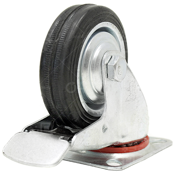 Колесная опора d75 поворотная с тормозом SCB 93 г\п 50 кг (60)