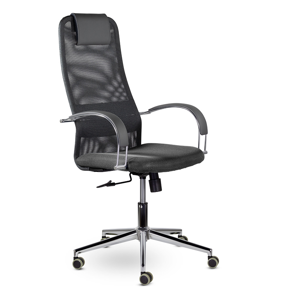 Кресло руководителя Соло CH-600(CH-601) хром сетка