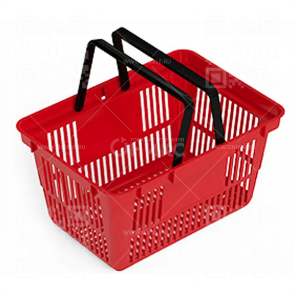 Корзина пластиковая с 2-мя ручками, чёрный КР-20 