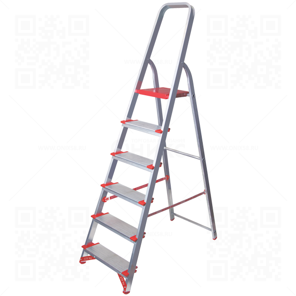 Стремянка 6 широких ступеней, NV3117(5110) Новая высота, алюмин. 3117106-new, 5110106