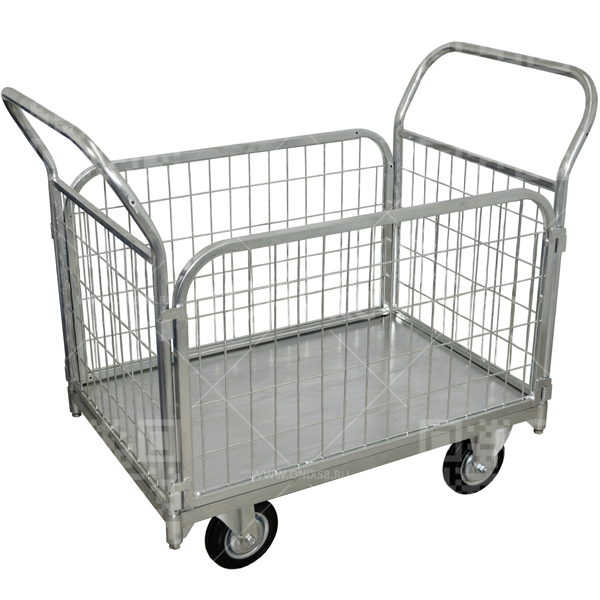 Тележка платформенная цинк с бортами ТС Ц 2 600*900 колеса d-125