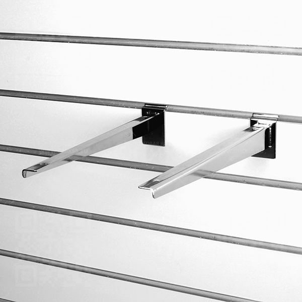 Кронштейн для полки ДСП или стекло, длина 250мм (левый + правый) хром  A225c