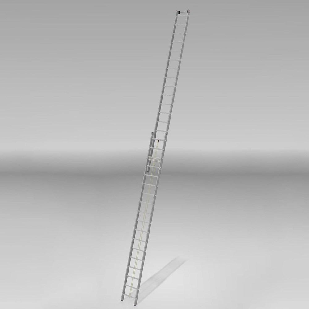 Лестница двухсекционная тросовая 2x20 ступеней, NV5240, 10,48м. алюминиевая