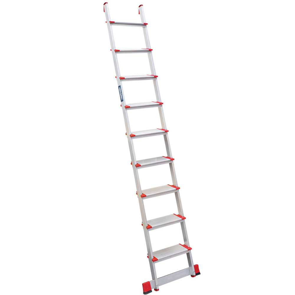 Лестница односекционная 9 широких ступеней, NV3217,  2,59м. до 150кг. алюминиевая