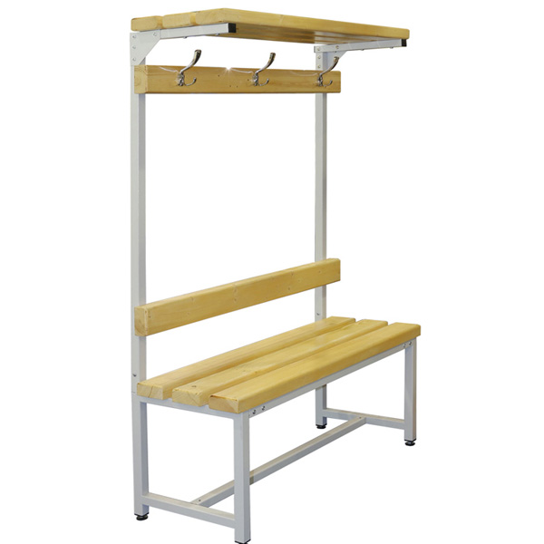 Скамья СК-1В-1500Ш с крючками, с полкой, сосна