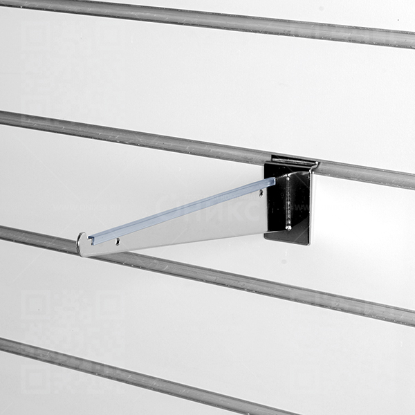 Кронштейн под полку, длина 300 мм с уплотнителем, хром A222c 