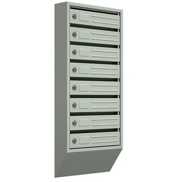 Почтовый ящик Стандарт 8 секции, серый, с замком